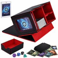 Boîte de rangement Commander Deck Box pour 160+ cartes magnétiques, étui portable en cuir à double rabat pour TCG CCG EDH