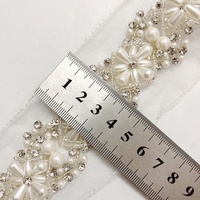 Accessoires pour vêtements Coudre sur Rhinestone Mesh Perlé Dentelle Passementerie LT2370B