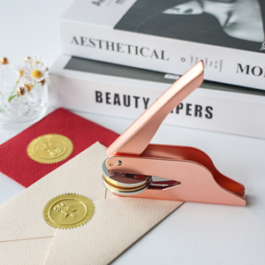 <strong>Book</strong> Embosser Seal Hand-Held Embossing <strong>Stamp</strong> 2pcs Blank Disc Office Use Library Envelopes Napkins - Product Image 4