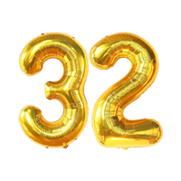Joyeux Anniversaire Joyeux Noël Saint-Valentin Ballon en Mylar en Aluminium en Forme de Chiffre Doré Argenté Or Rose à l'Hélium