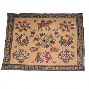 Handmade Traditional Indian Cotton <b>Table</b> Cover Beautiful Hand Embroidery Geometric Pattern Dobby Style Customizable Home Dining - Product Image 1
