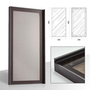 Porte <span class=keywords><strong>de</strong></span> placard/vitrine à vin en verre trempé avec poignée intégrée et cadre étroit en aluminium, style italien moderne et luxueux - Product Image 2