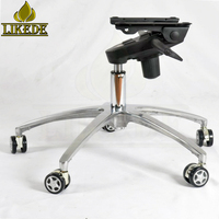 Chaise de bureau pivotante à 360 degrés avec mécanisme d'inclinaison réglable en hauteur, en alliage d'aluminium poli, avec roulettes