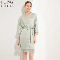 FUNG 3031 Robe de nuit en satin pour femme, nouvelle collection 2026, peignoir fin pour femme, robe de matin pour demoiselle d'honneur, robe de mariée