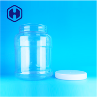 Pot en plastique PET rond à large ouverture de qualité alimentaire avec couvercle à clapet blanc sans BPA, étanche pour bonbons, collations, biscuits, nouilles, aliments pour bébés