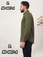 Kemeja Katun Twill dengan Pola Garis Vertikal Multiwarna Lengan Panjang Kancing Depan Trendi Kasual Elegan Pakaian Pria