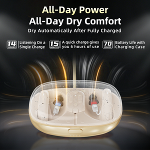 เครื่องช่วยฟัง Flysound Wholesale 50 ช่องสัญญาณ 60dB Gain OTC RIC แบบชาร์จได้ ควบคุมผ่านแอพพลิเคชั่น ขนาดเล็ก สำหรับผู้สูงอายุที่มีปัญหาการได้ยิน - Product Image 2