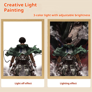 Cadre photo LED personnalisé d'anime, peinture nocturne, alimenté par USB, personnage d'Attaque des Titans, peinture lumineuse pour les joueurs - Product Image 5