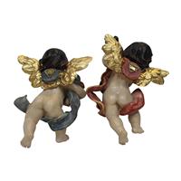 Ensemble de figurines murales ZICOM Ange Gardien avec harpe et luth, origine Allemagne, 22 cm, décoration de Noël (9069-E012)