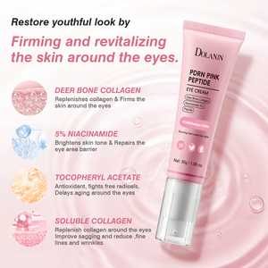 Crème pour les yeux anti-âge <span class=keywords><strong>coréenne</strong></span> à la niacinamide OEM, collagène soluble, acétate de tocophérol, PDRN de saumon, peptide rose, tube - Product Image 2