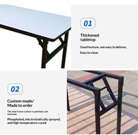 Table de conférence pliante robuste, table rectangulaire pliable pour salle de réunion, hôtel, événement, formation