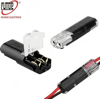 Connecteur de câble électrique automobile étanche à 2 broches avec bornes à clipser
