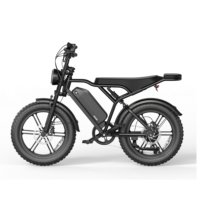 Vélo électrique Mokwheel Style Long Range Fat Tire 750W, cadre métallique, vitesse réglable via application, léger, style rétro, type cyclomoteur.
