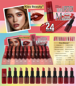 ลิปสติกเนื้อกำมะหยี่ Kiss Beauty ผลิตโดยผู้ผลิต รับทำโลโก้แบรนด์ส่วนตัว บรรจุภัณฑ์คุณภาพสูง กันน้ำ ติดทนนาน - Product Image 3
