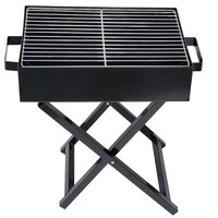 Barbecue au charbon de bois en forme de X sur chariot, durable, moderne, pour intérieur et extérieur, avec option propane haute pression 1