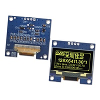 Layar Tampilan OLED 1.3 Inci Font Kuning IIC 128X64 Modul LCD Matriks Titik Instrumen Kontrol Industri Layar Tampilan Tertanam