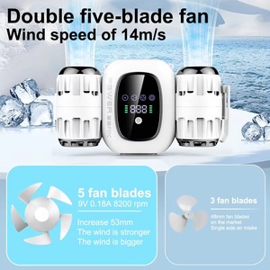 Ventilador Eléctrico Pequeño de Doble Cabezal Turbo, Banco de Energía Multifuncional con Pantalla Digital, Carga Rápida, Entrada USB Tipo-C - Product Image 2