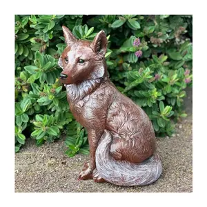 Garden Yard Wild Animal Sculpture Life Size Bronze Fox Statue Antique Bronze Fox Sculpture