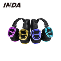 Casque de disco silencieux pliable à trois canaux Hi-Fi avec lumière LED 500M, casque silencieux, casque de disco RF890