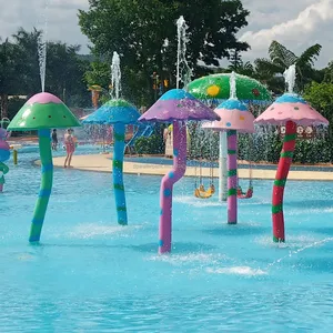 水上公园游乐设施供应商商业水上公园儿童喷水池玻璃钢蘑菇水龙卷