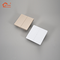 Interruptores eléctricos y enchufe KLASS 16A 250V UK con Panel de cubierta de vidrio, botón pulsador grande de lujo para Interruptor táctil de luz de pared del hogar