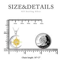 Collier pendentif lune et étoile en argent sterling 925 en gros pour femmes et filles, cadeau idéal pour la Saint-Valentin, les mariages et le quotidien