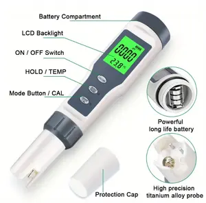 Taşınabilir 3 in 1 TDS/PH/sıcaklık ölçer havuzlar için dijital su kalitesi PH test cihazı, içme suyu, akvaryumlar