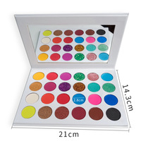 Palette de fards à paupières vegan professionnelle avec logo personnalisé, 24 couleurs, longue tenue, effet néon mat et pailleté