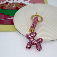 Porte-clés vintage en métal étanche avec strass, motif chiot de dessin animé, pour voiture, sac à main, ou comme breloque, idéal comme cadeau d'anniversaire