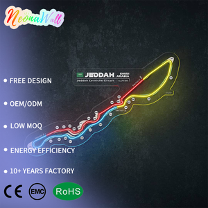 Enseigne néon <span class=keywords><strong>LED</strong></span> Circuit de Jeddah Édition Noire, Décoration murale pour garage, bar, club de fans de course, chambres et cadeaux - Product Image 1