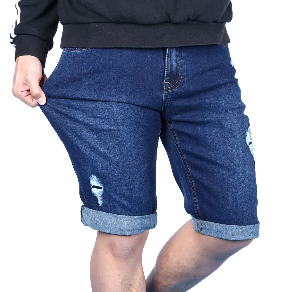 Calça jeans folgada hiphop casual jeans masculina jeans curto diário confortável