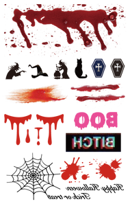 Ужасный большой рот на заказ, шрам на лицо, паук и тыква, макияж, жуткая вечеринка, татуировка, наклейка, Хэллоуин, временная татуировка - Product Image 3