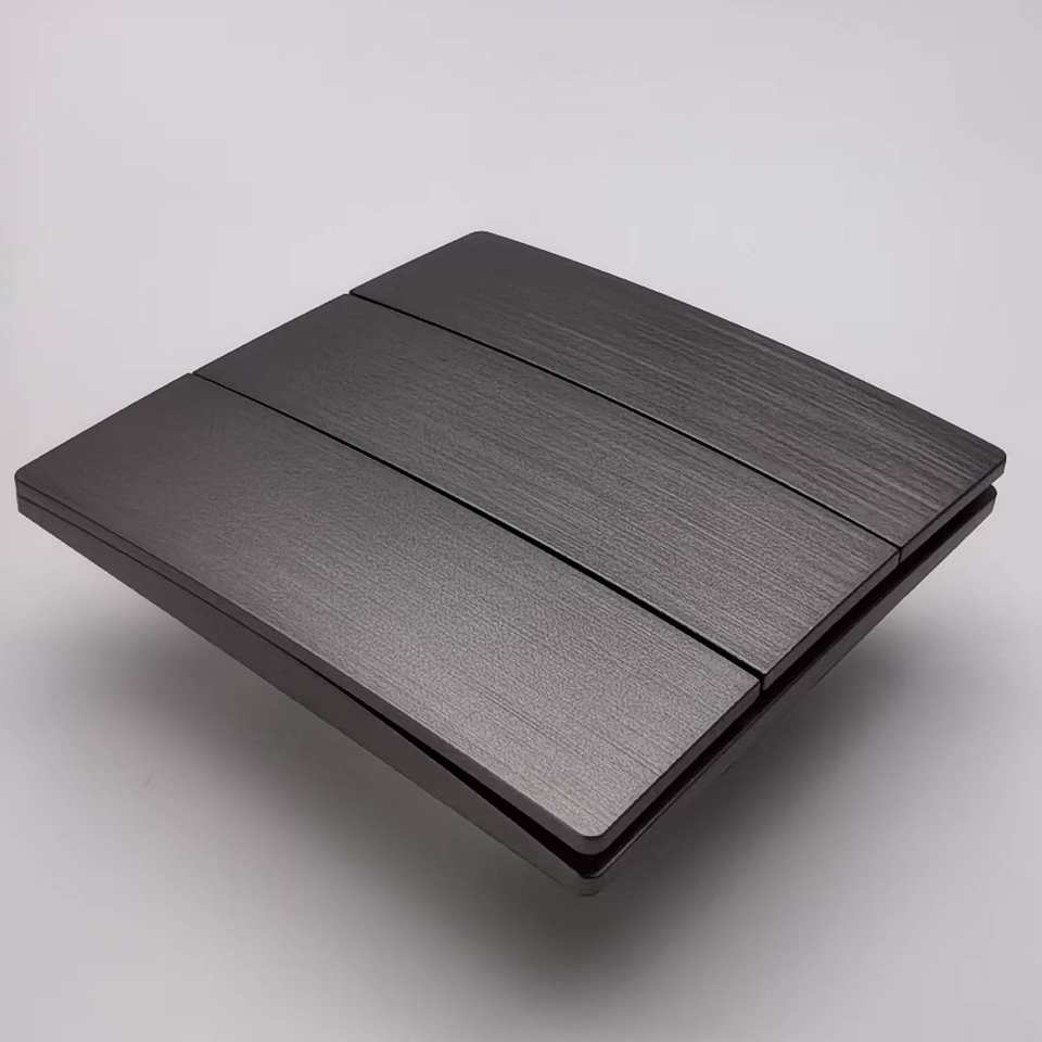VNX Electrical Switches and Sockets Manufacturer Hot Selling Grey Gold British Standard 3 Gang 2 Way Modern Light Wall Switches