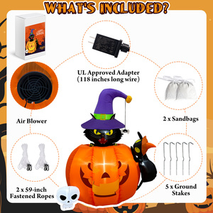 Nostro caldo 5FT gatto di <span class=keywords><strong>zucca</strong></span> di <span class=keywords><strong>Halloween</strong></span> gonfiabile all'aperto cortile decorazioni per feste di <span class=keywords><strong>Halloween</strong></span> - Product Image 4