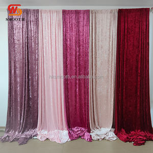 SMOOTH Wedding Events Decorative Fabric Drapery <b>Champagne</b> <b>Color</b> 10ft by 10ft Crushed Velvet Backdrop <b>Curtain</b> - Product Image 6