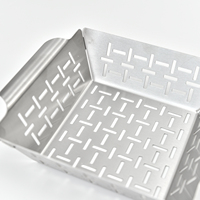 Poêle à griller pour barbecue en acier inoxydable Offre Spéciale petit panier à légumes carré de qualité supérieure durable