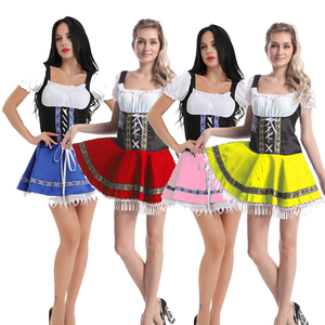Vestido Tradicional Bávaro <span class=keywords><strong>para</strong></span> Mujer, Disfraz de Oktoberfest Alemán, Disfraz de <span class=keywords><strong>Carnaval</strong></span> de Cerveza, Vestido Dirndl de Poliéster <span class=keywords><strong>para</strong></span> Adultos - Product Image 6
