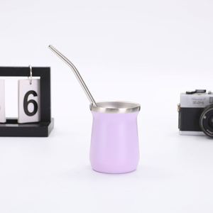 Vaso de Metal para Yerba Mate de 8oz/240ml, de Doble Pared, Aislado, de Acero Inoxidable, para Uso Diario en el Hogar - Product Image 4