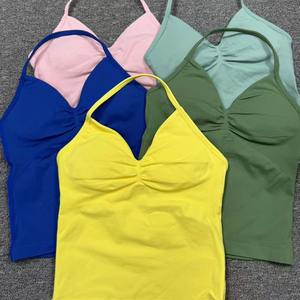 Chaleco deportivo de cuello largo para mujer Sujetador de yoga transpirable con diseño sin espalda de eslinga - Product Image 3