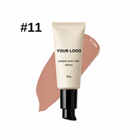 Teinture pour la peau Private Label Sheer Skin Tint, couvrance totale, imperméable, longue tenue 24h, maquillage mat vegan, vente en gros, OEM, logo personnalisé, SPF55