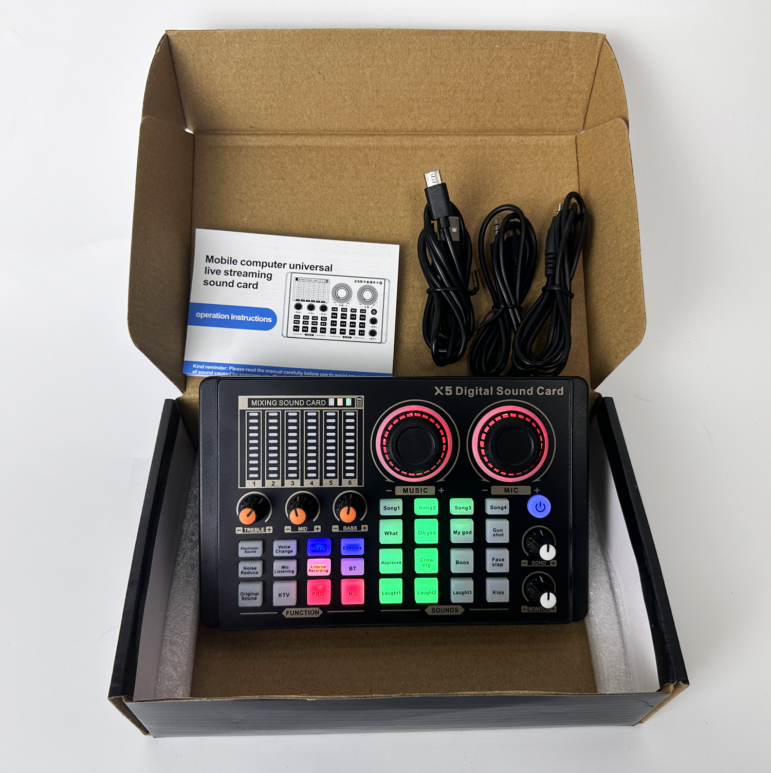 X5 Professional Studio Recording Bundle – Digital Mixer, Sound Card, Mic, Headphones & Monitor - View 2