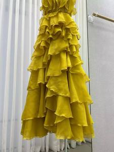 Nuovo Abito Lungo Primavera 2026 di Alta Qualità per Donna con <span class=keywords><strong>Motivi</strong></span> Floreali a Cascata Senza Maniche Lungo <span class=keywords><strong>Giallo</strong></span> Rosa <span class=keywords><strong>Vestito</strong></span> Maxi - Product Image 4