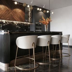 طاولة بار فاخرة مقاومة للماء من الفولاذ مع سطح رخامي متعددة الوظائف عالية الجودة للتخزين أثاث مطبخ للمنزل والفنادق - Product Image 6