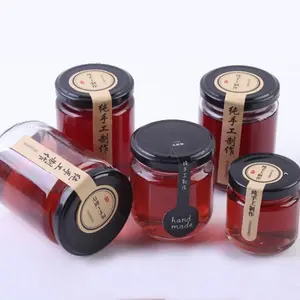 Round Honey 40ML Jam Transparent Glass Sealed Jar with Lid Pickle Canning 35ML Pear Paste Jar