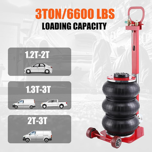 Gato neumático de 6600 lbs de capacidad, elevación rápida, 3T, para reparación de automóviles, con varilla plegable, elevación rápida, gato de aire de triple bolsa - Product Image 3