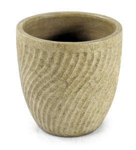 Pot en céramique pour chemin de jardin - Grand pot rond de style américain respirant à poser au sol - Product Image 1