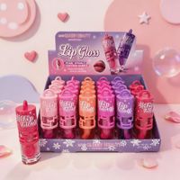 Love Queen Beauty Gloss à lèvres teinté hydratant longue durée effet mat, motif patte de chat, design mignon de dessin animé, 3G, 24 pièces