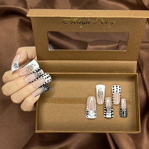 Medio 35mm forma <span class=keywords><strong>de</strong></span> pato que atrae <span class=keywords><strong>uñas</strong></span> hechas a mano brillantes Prensa en puntas francesas precioso duradero reutilizable 10PCS juego <span class=keywords><strong>de</strong></span> <span class=keywords><strong>uñas</strong></span> caseras - Product Image 2