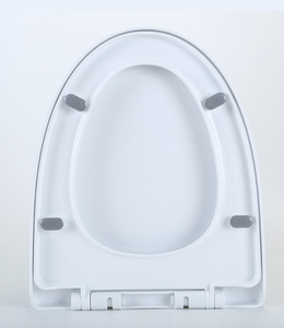 Siège de toilette rond en plastique avec charnières à fermeture lente, design minimaliste pour salle de bain - Product Image 5