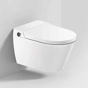 Smart muro hang toilette nascosta in bianco e nero intelligente appeso a parete WC intelligente con bidet